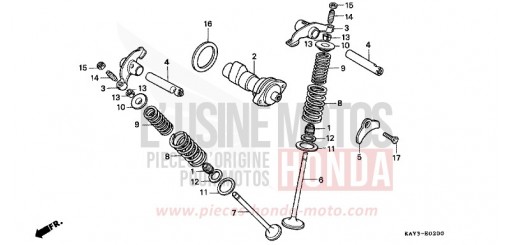 ARBRE A CAMES/SOUPAPE NX125K de 1989